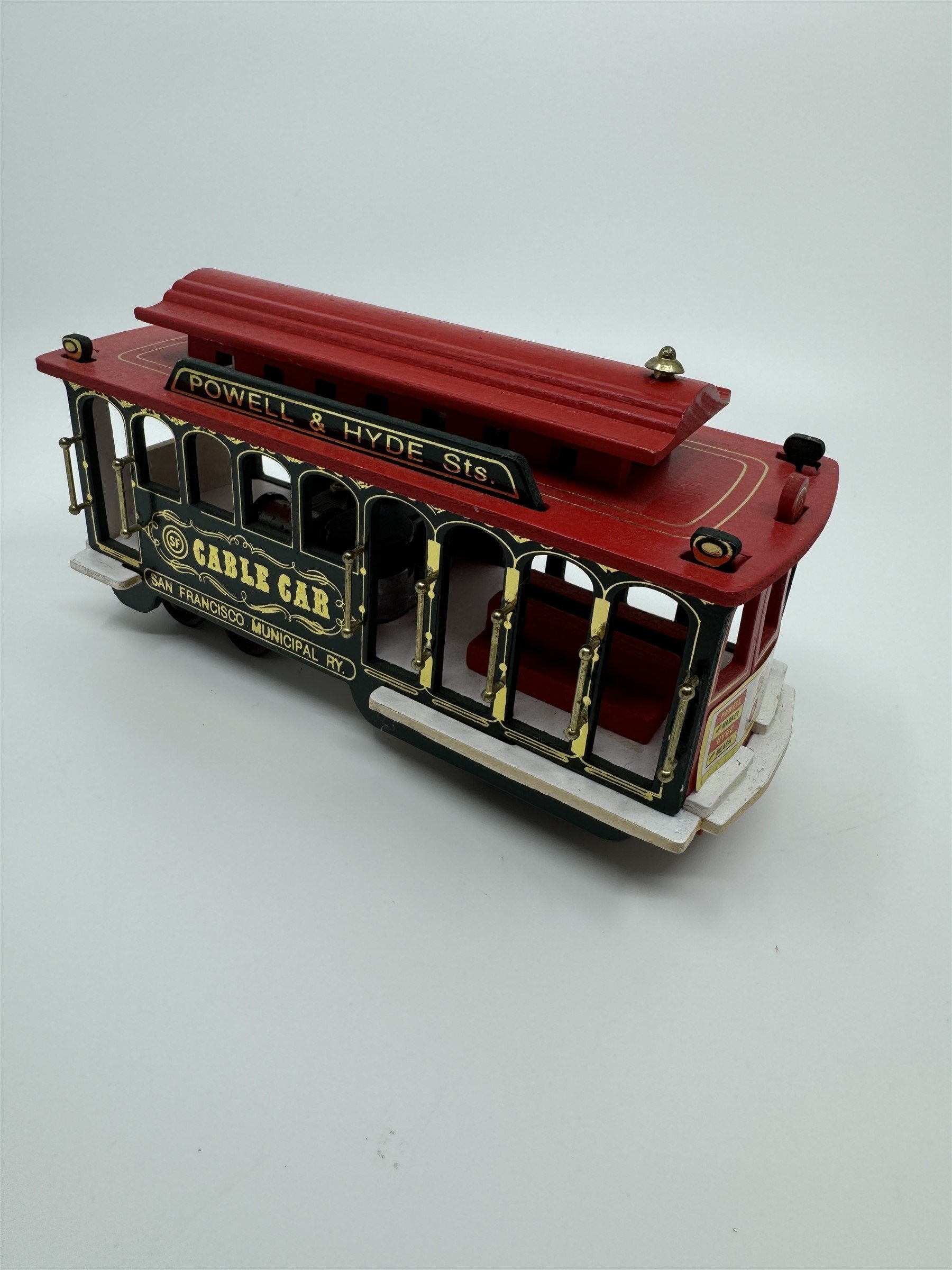 Vintage Powell & Hyde Sts San Francisco Cable Car Wind Up Musical Box Car #39
