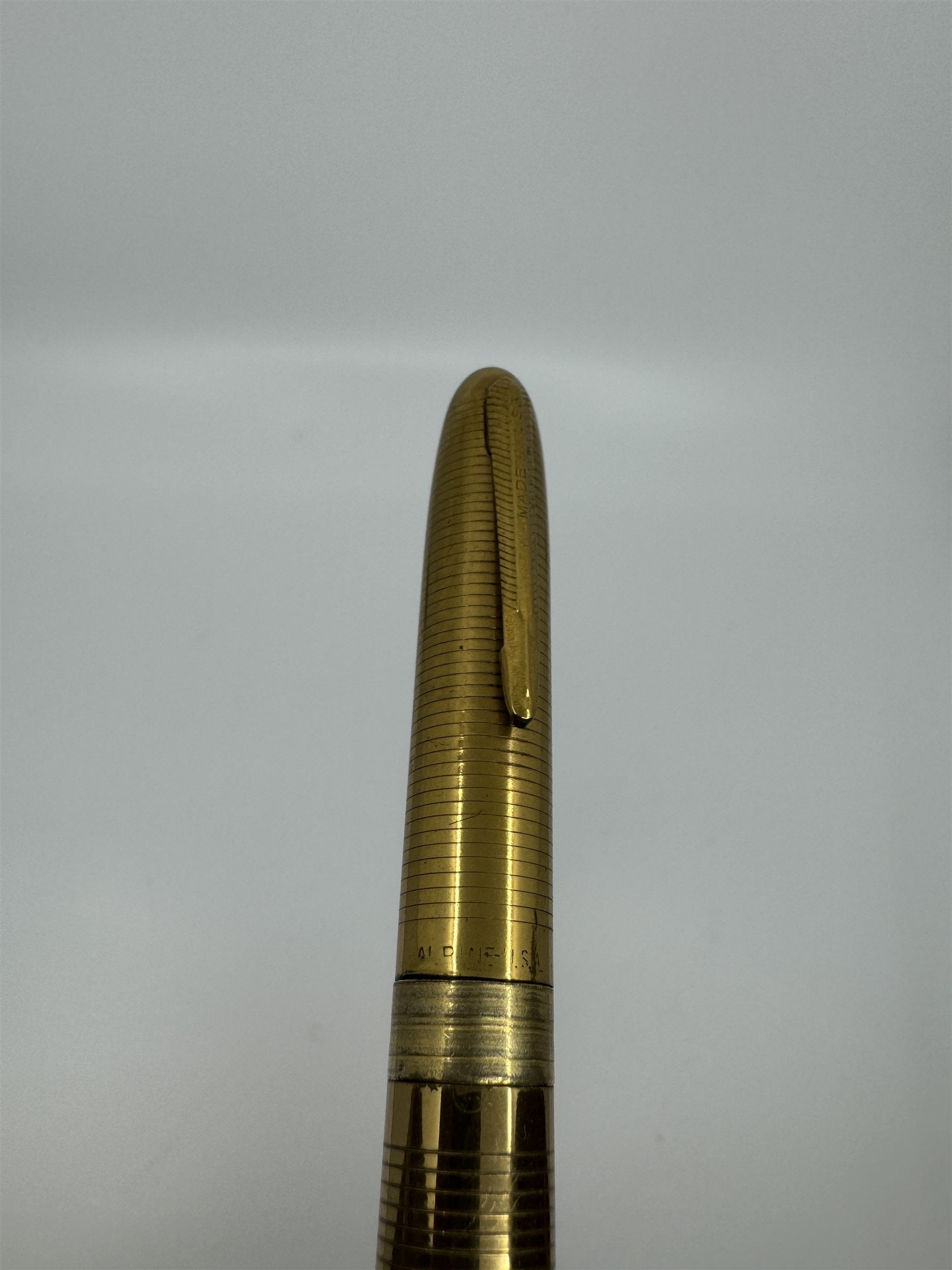 Vintage Gold Lite and Write Lighter Pen Alpine USA Pen Cigarette Lighter Flint