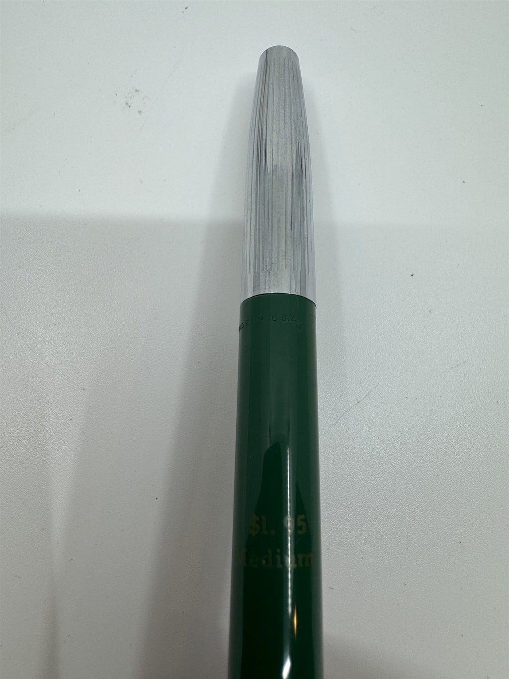 Vintage Sheaffer's Green Resin Fountain Pen /w Blue Ink Cartridge (Dry) In Box