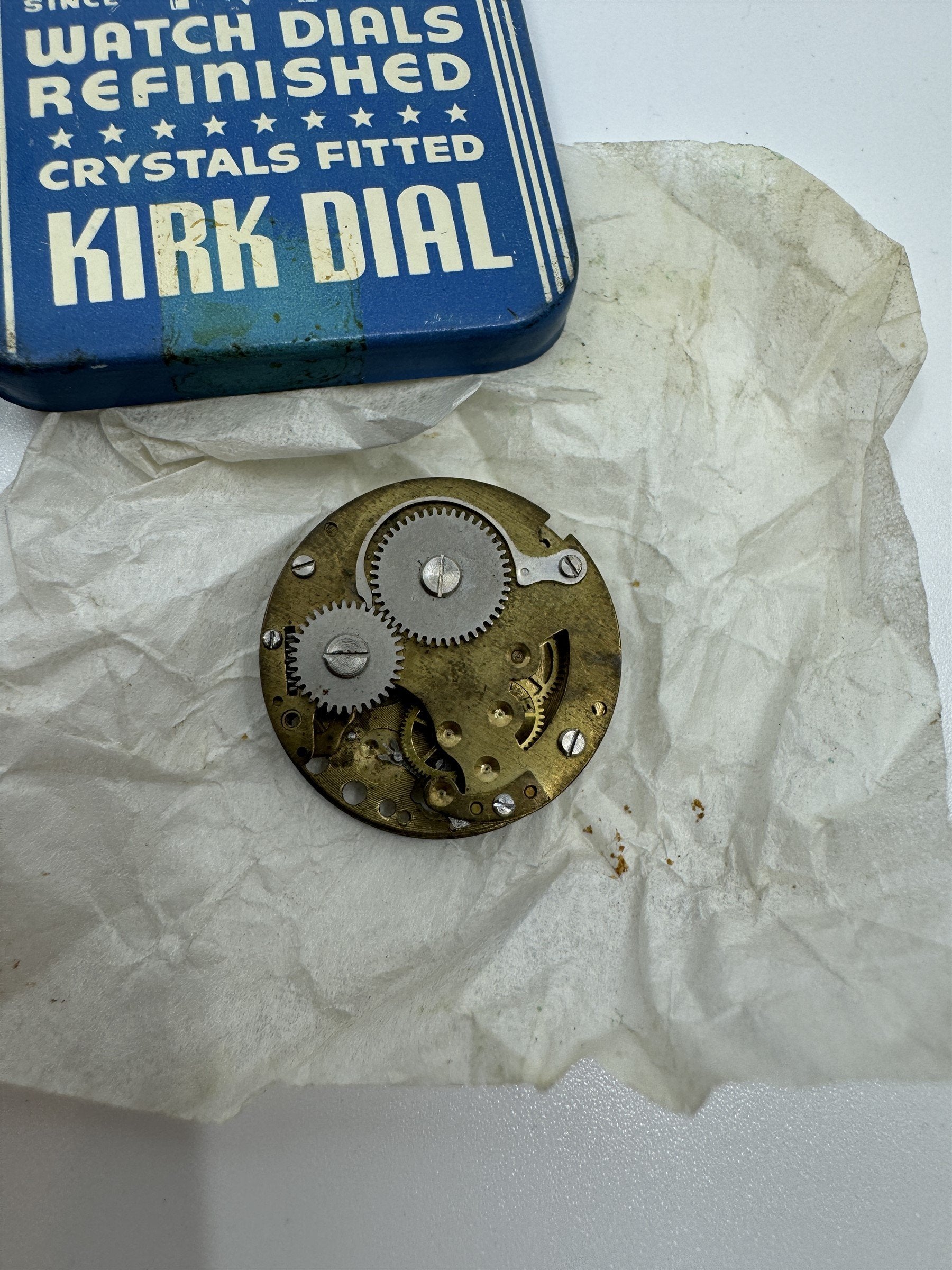 Vintage Kirk Dial Watch Dials Refinished Crystals Fitted Watch Dial /w Tin