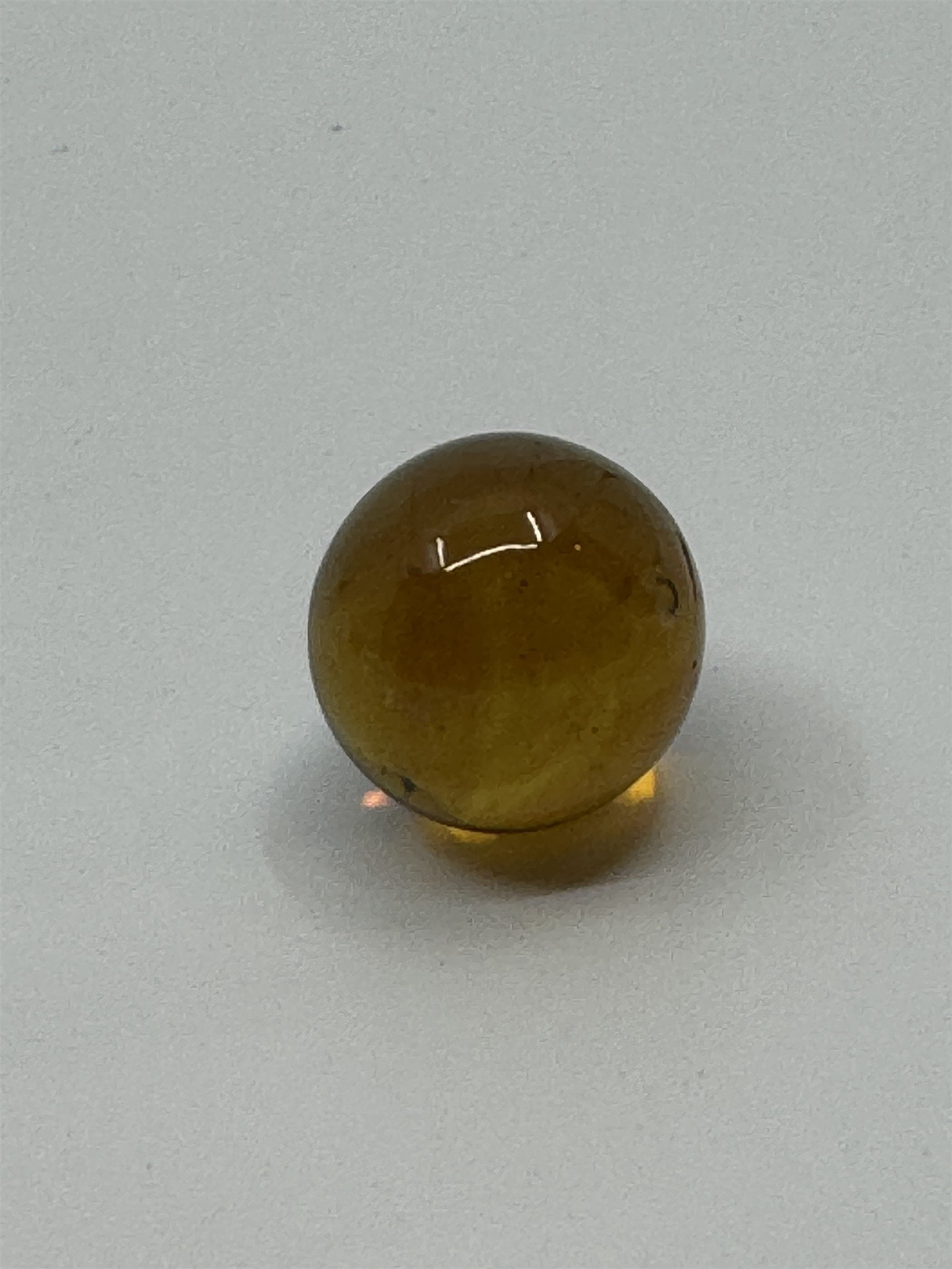 Vintage Glass Amber Marble ~16mm (Small Imperfections)
