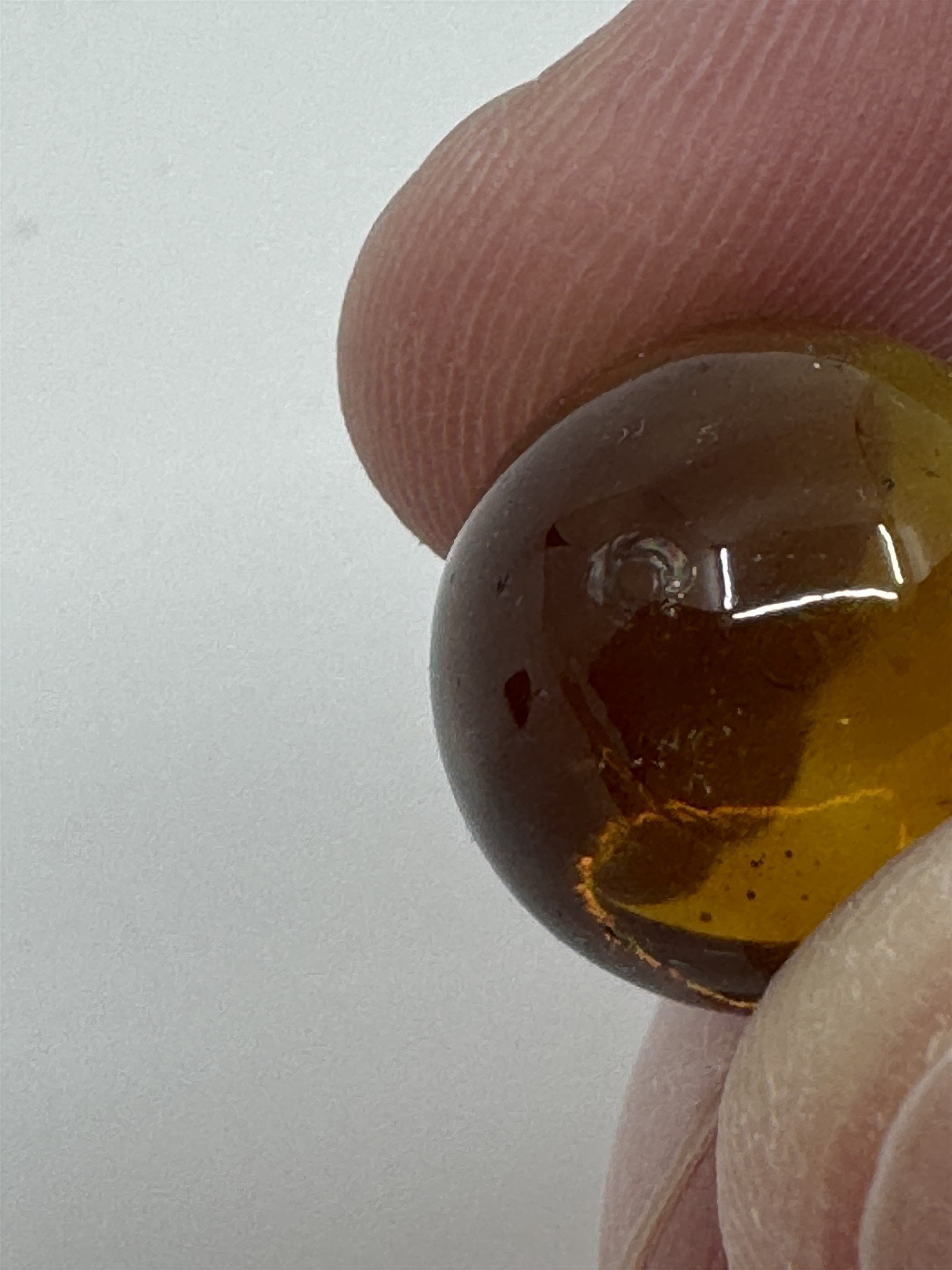 Vintage Glass Amber Marble ~16mm (Small Imperfections)