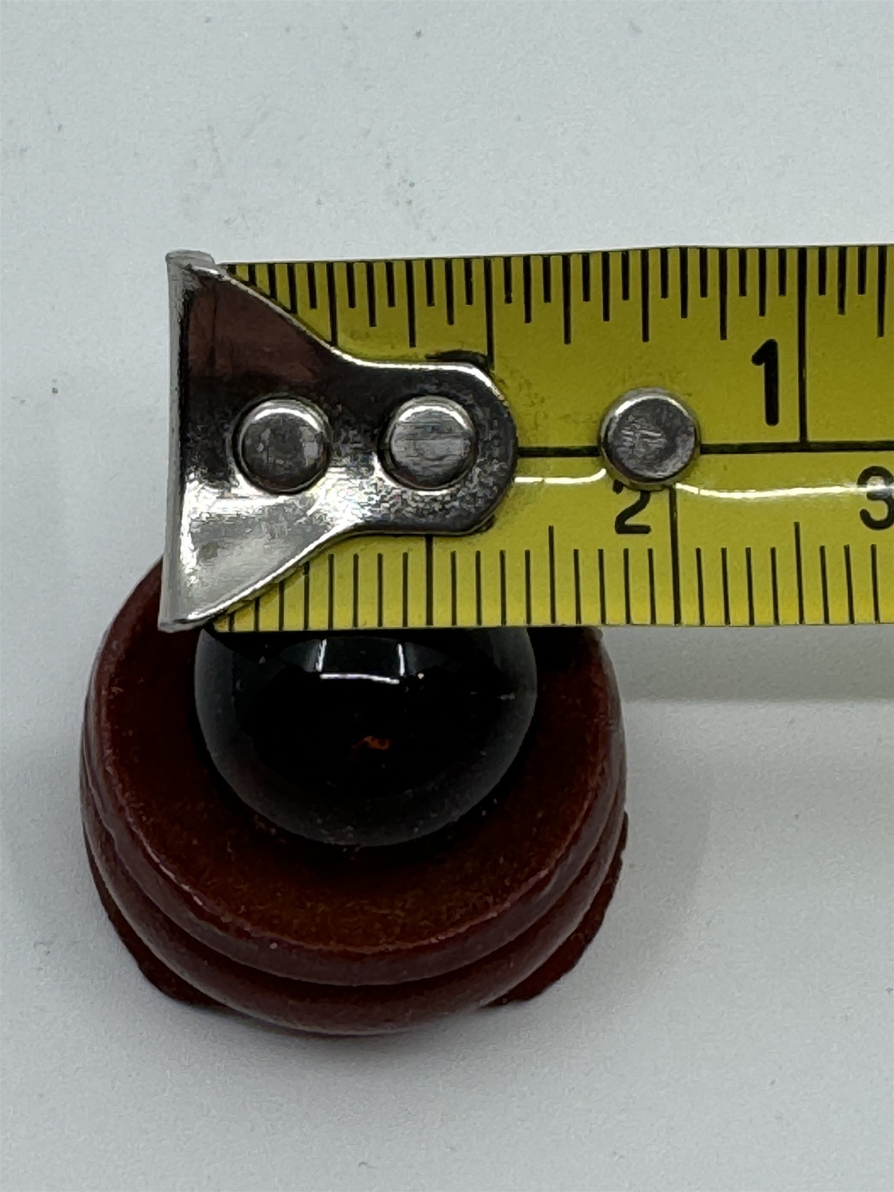 Vintage Glass Amber Marble ~16mm (Small Imperfections)