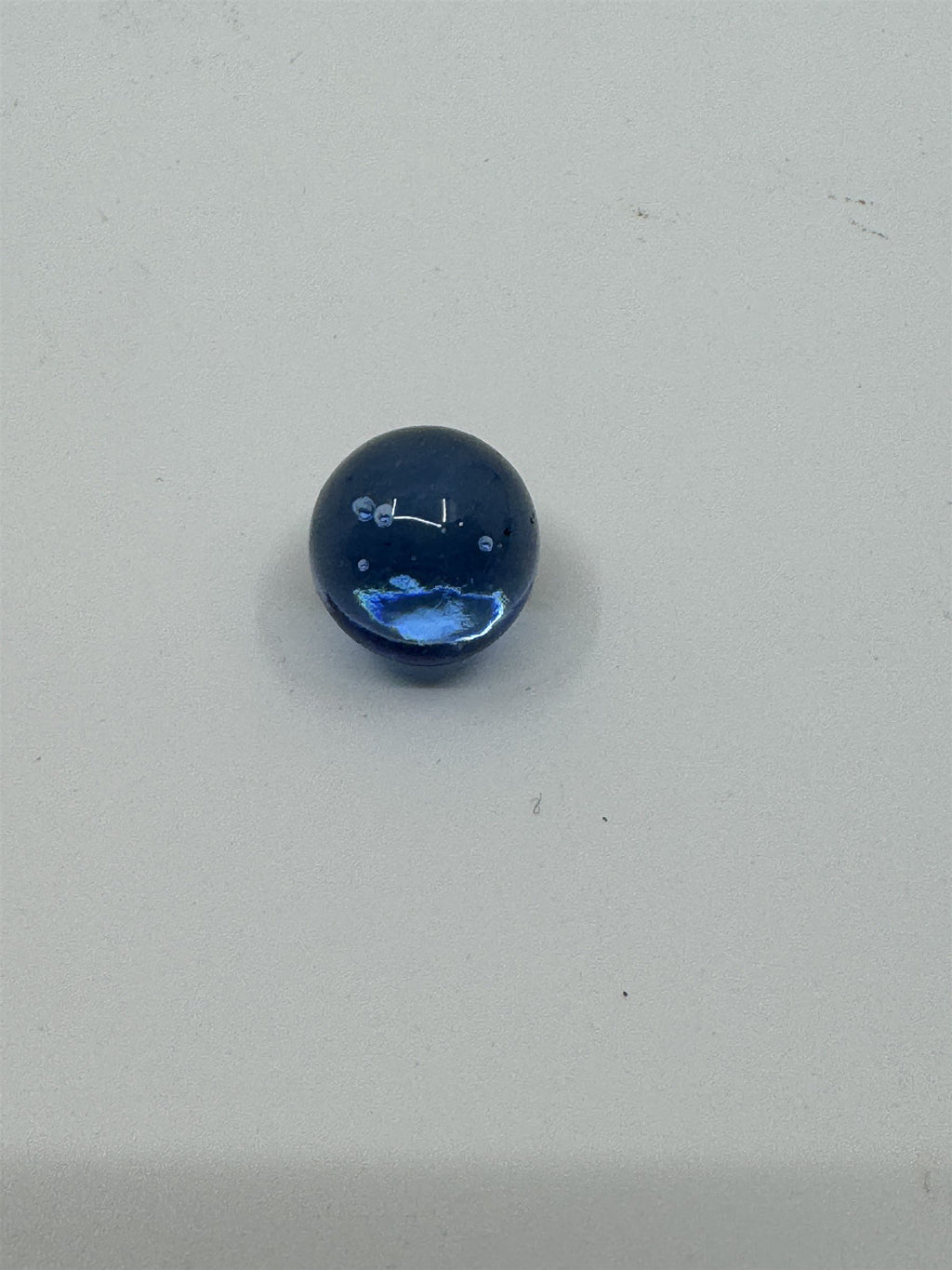 Vintage Glass Blue Light Blue Marble ~16mm