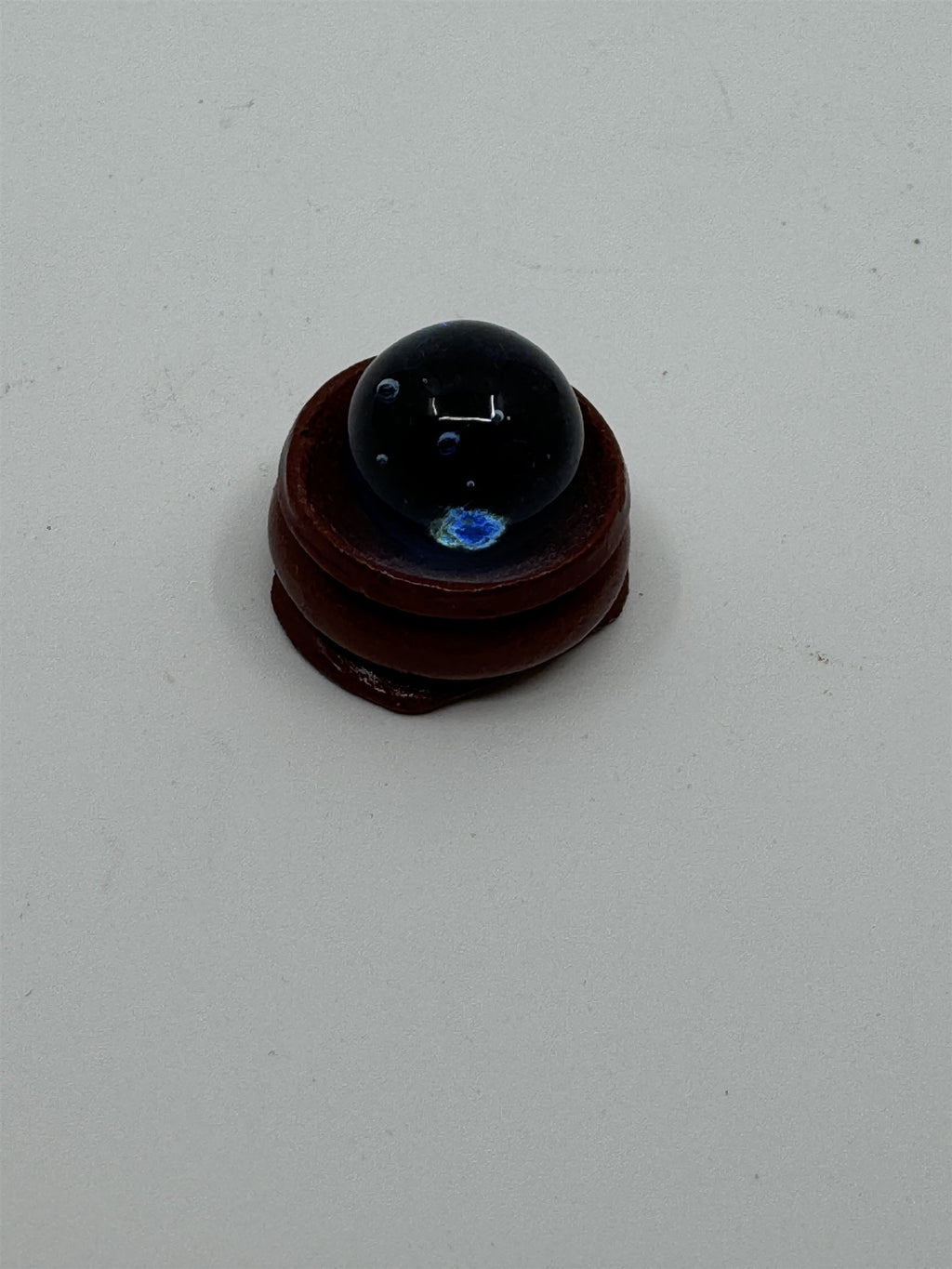 Vintage Glass Blue Light Blue Marble ~16mm