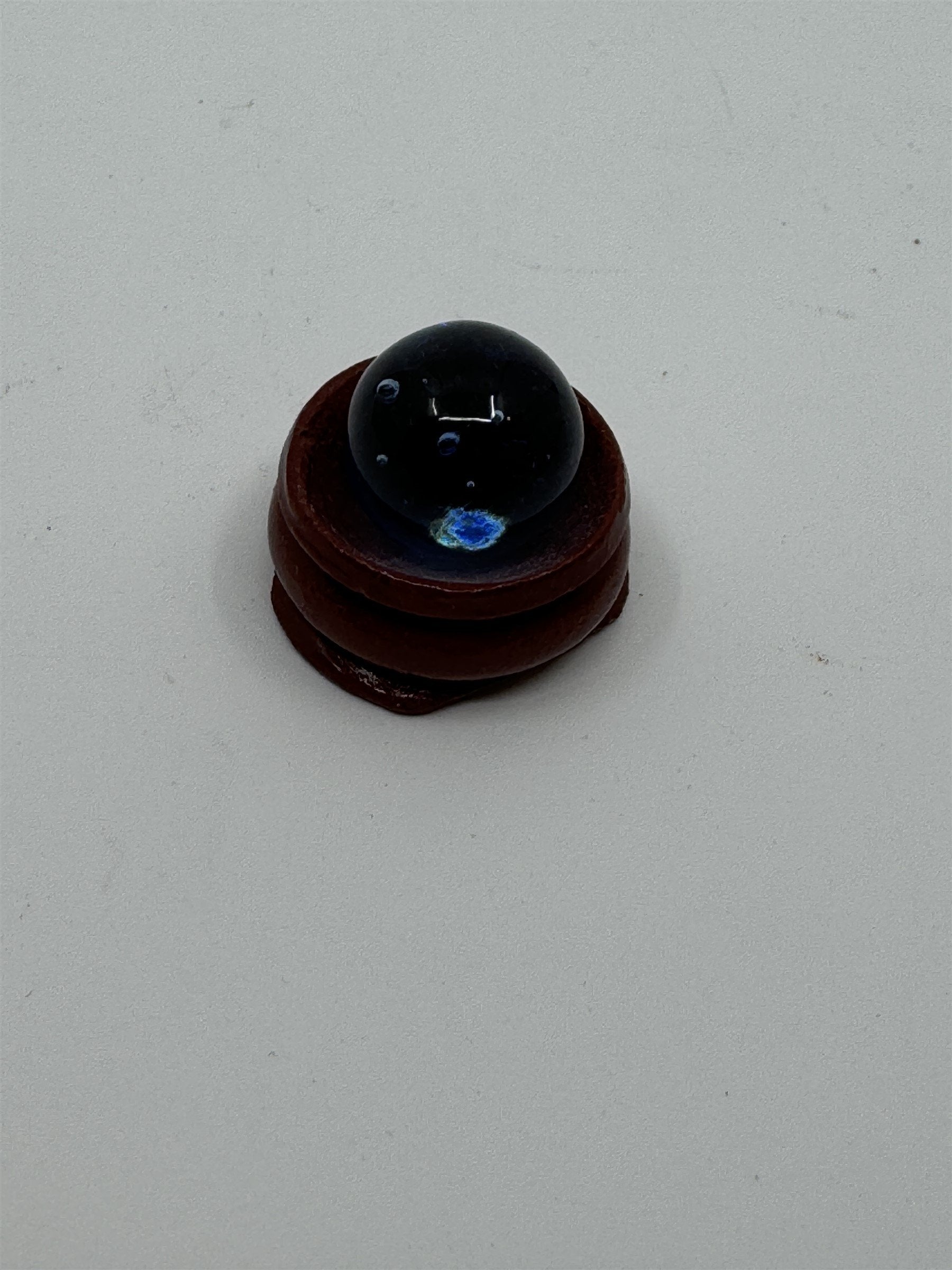 Vintage Glass Blue Light Blue Marble ~16mm