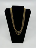 Vintage Gold Tone Chain Multi-Strand Necklace 4-Strands Fashion Style Necklace