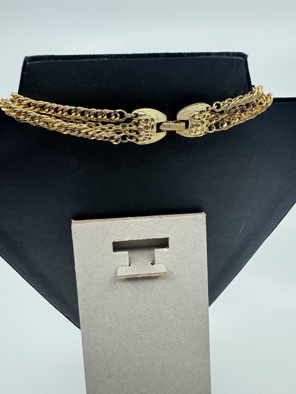 Vintage Gold Tone Chain Multi-Strand Necklace 4-Strands Fashion Style Necklace