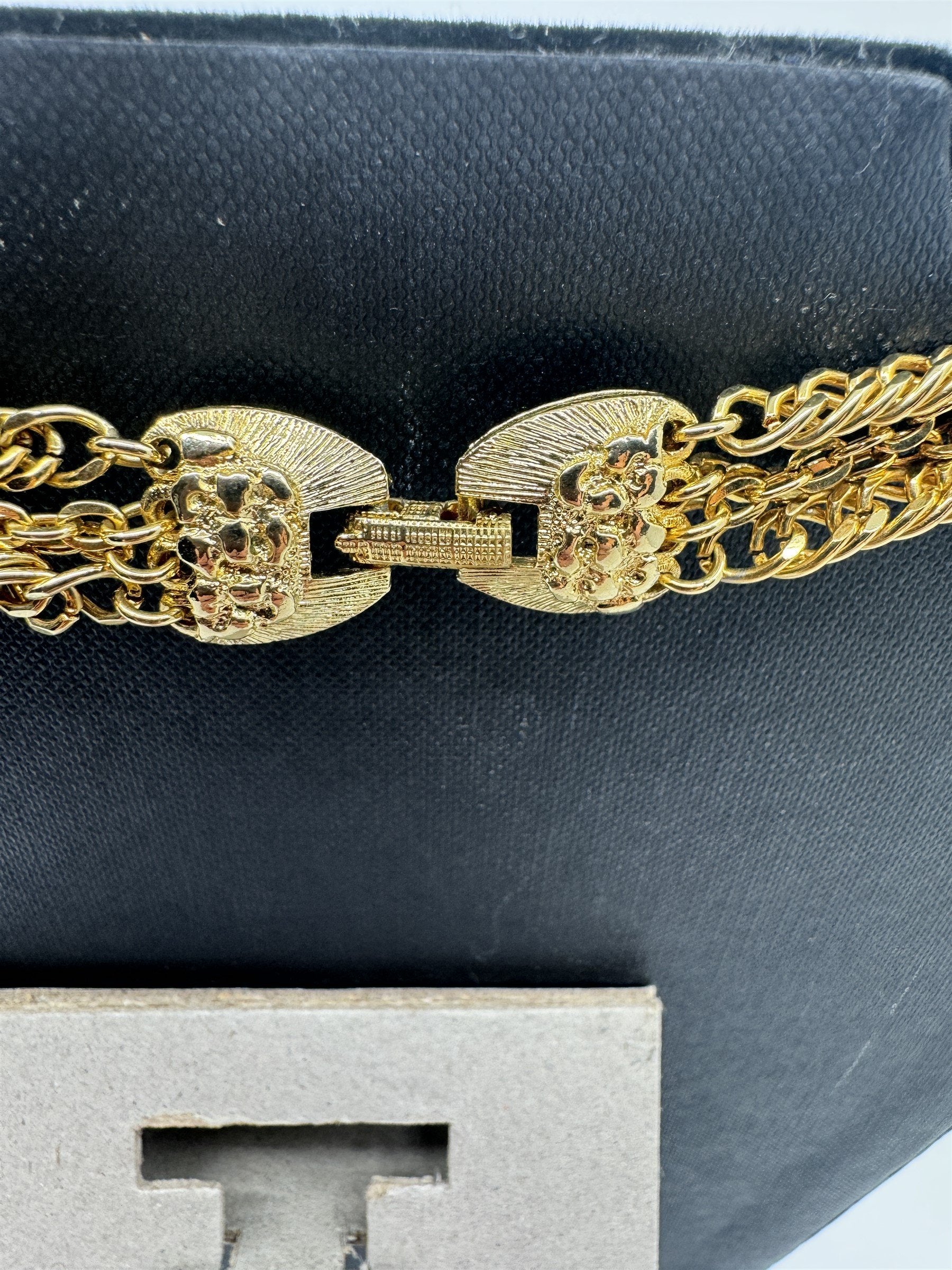Vintage Gold Tone Chain Multi-Strand Necklace 4-Strands Fashion Style Necklace