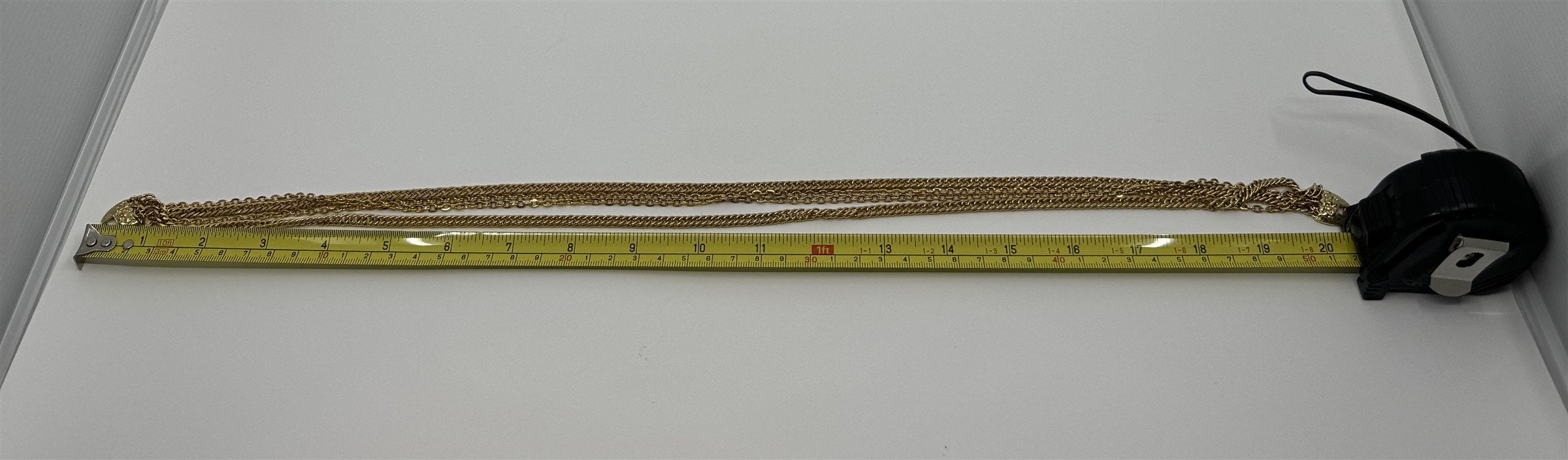 Vintage Gold Tone Chain Multi-Strand Necklace 4-Strands Fashion Style Necklace