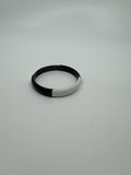 Vintage Black and White Lucite? Bangle Bracelet Black/White Pattern (Scratches)