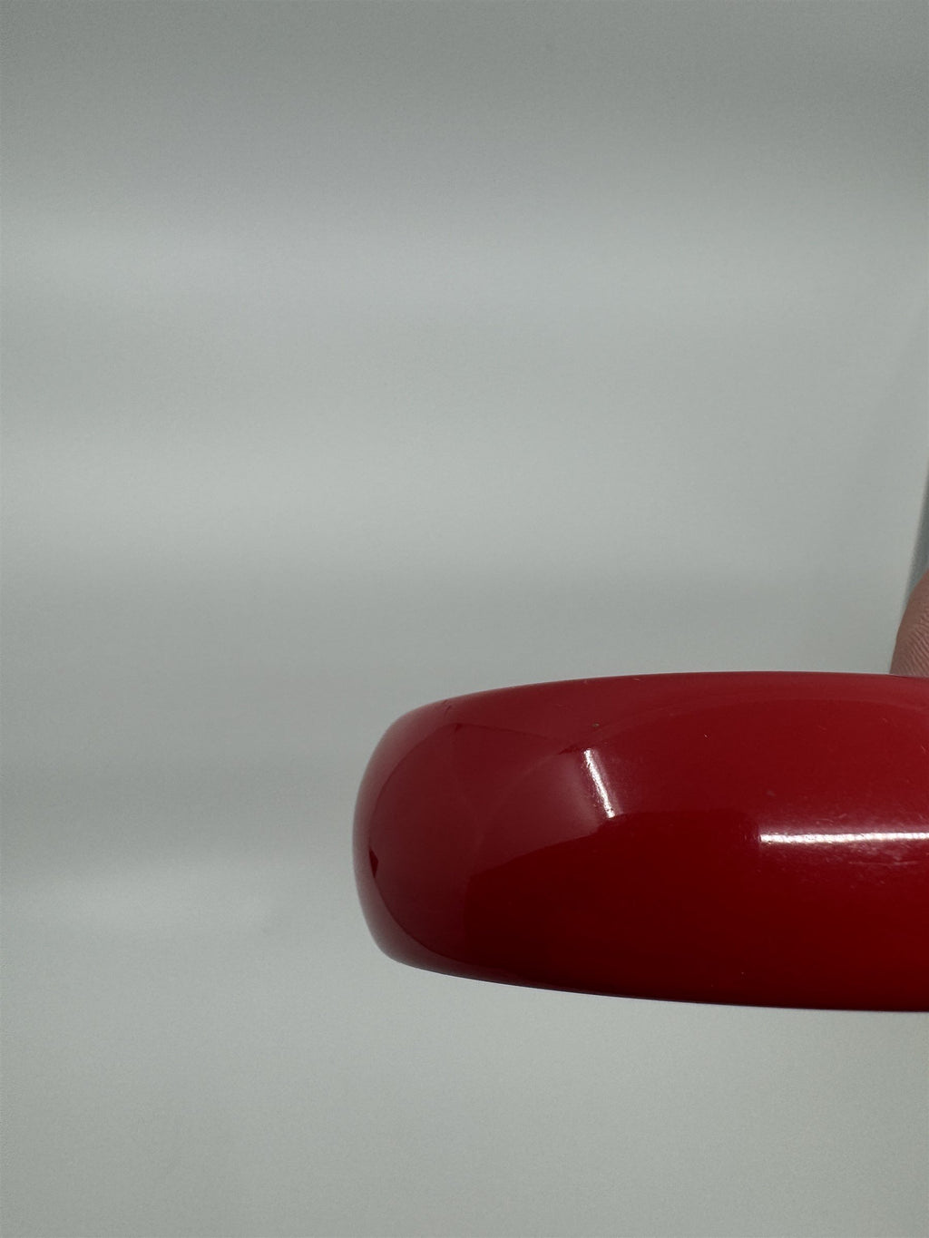 Vintage Thick Solid Red Resin Acrylic Enamel Bangle Bracelet 1980's
