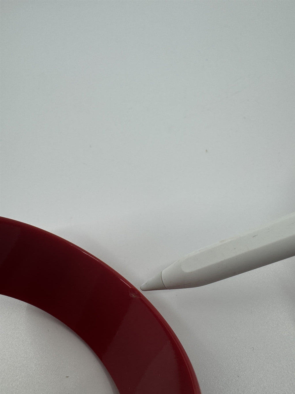 Vintage Thick Solid Red Resin Acrylic Enamel Bangle Bracelet 1980's