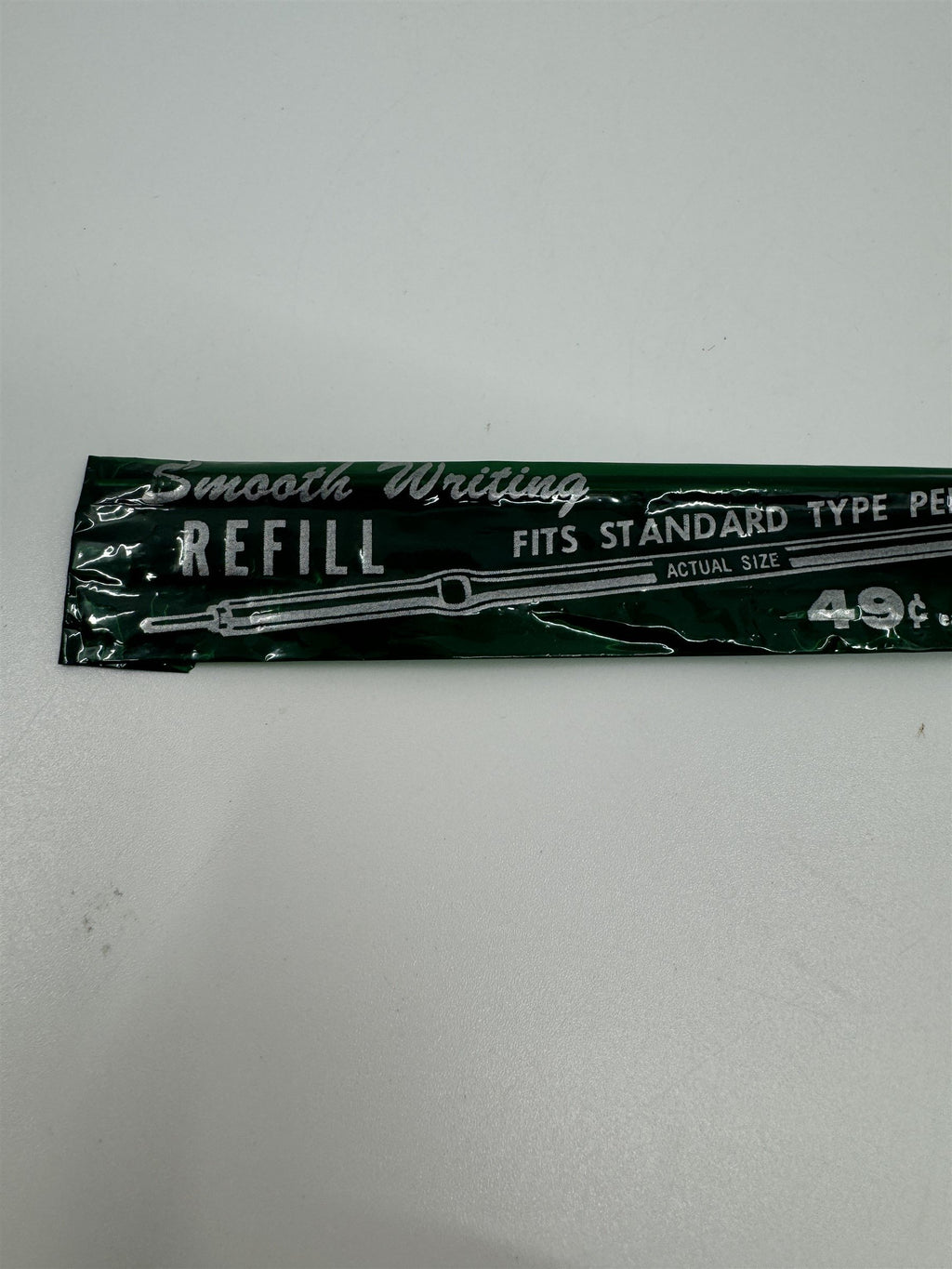 Vintage Smooth Writing Pen Refill 49 Cent Green Cellophane Wrapped Pen Refill