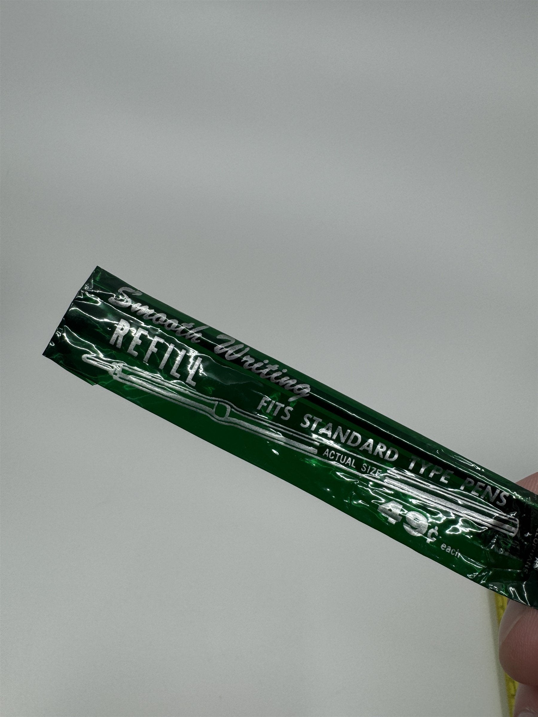 Vintage Smooth Writing Pen Refill 49 Cent Green Cellophane Wrapped Pen Refill