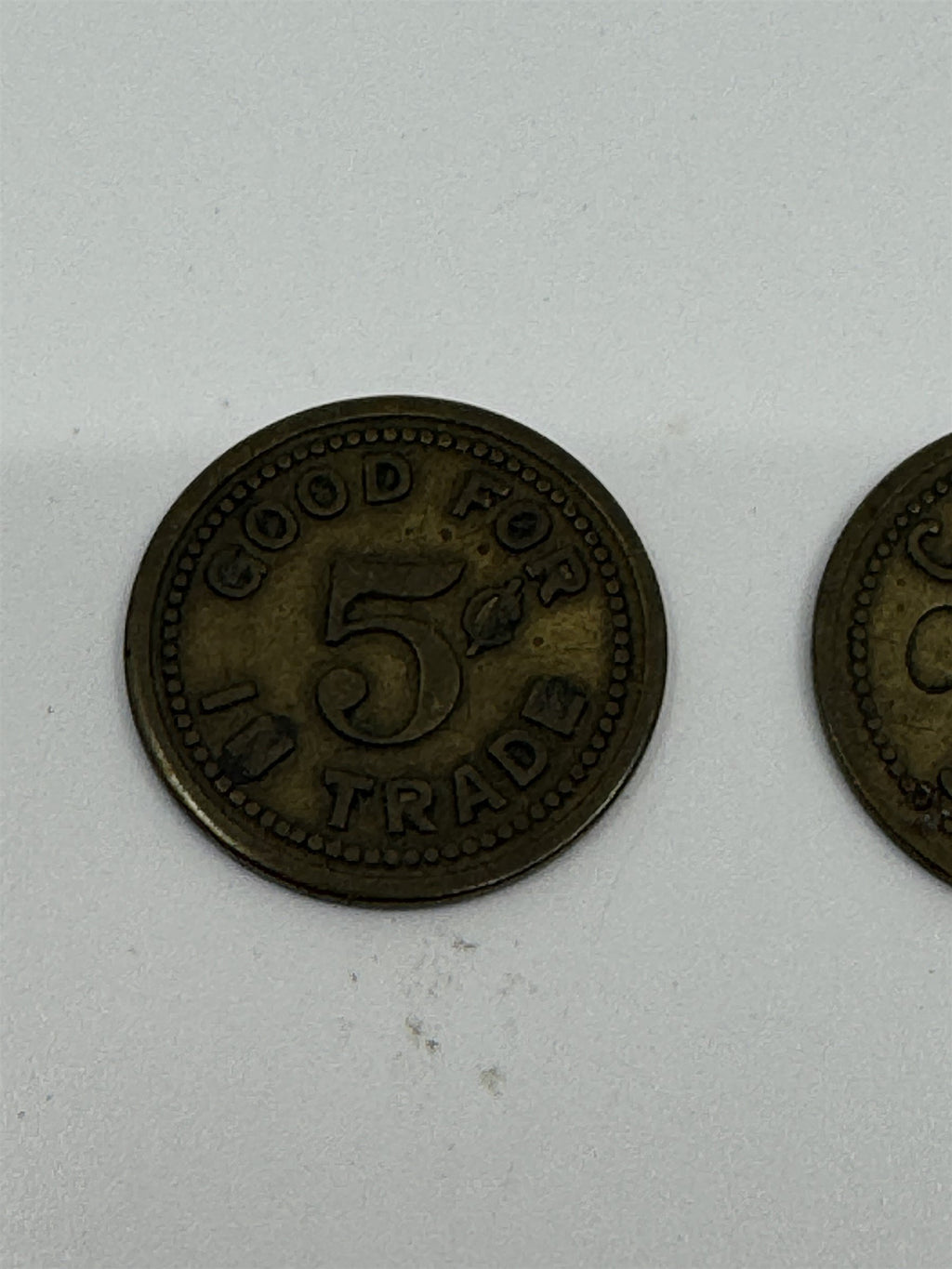 Set of 3 Vintage Good For 5 Cents in Trade Cigar Store 704 Token Coins