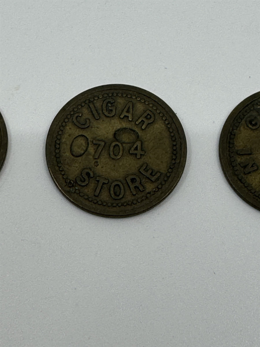 Set of 3 Vintage Good For 5 Cents in Trade Cigar Store 704 Token Coins