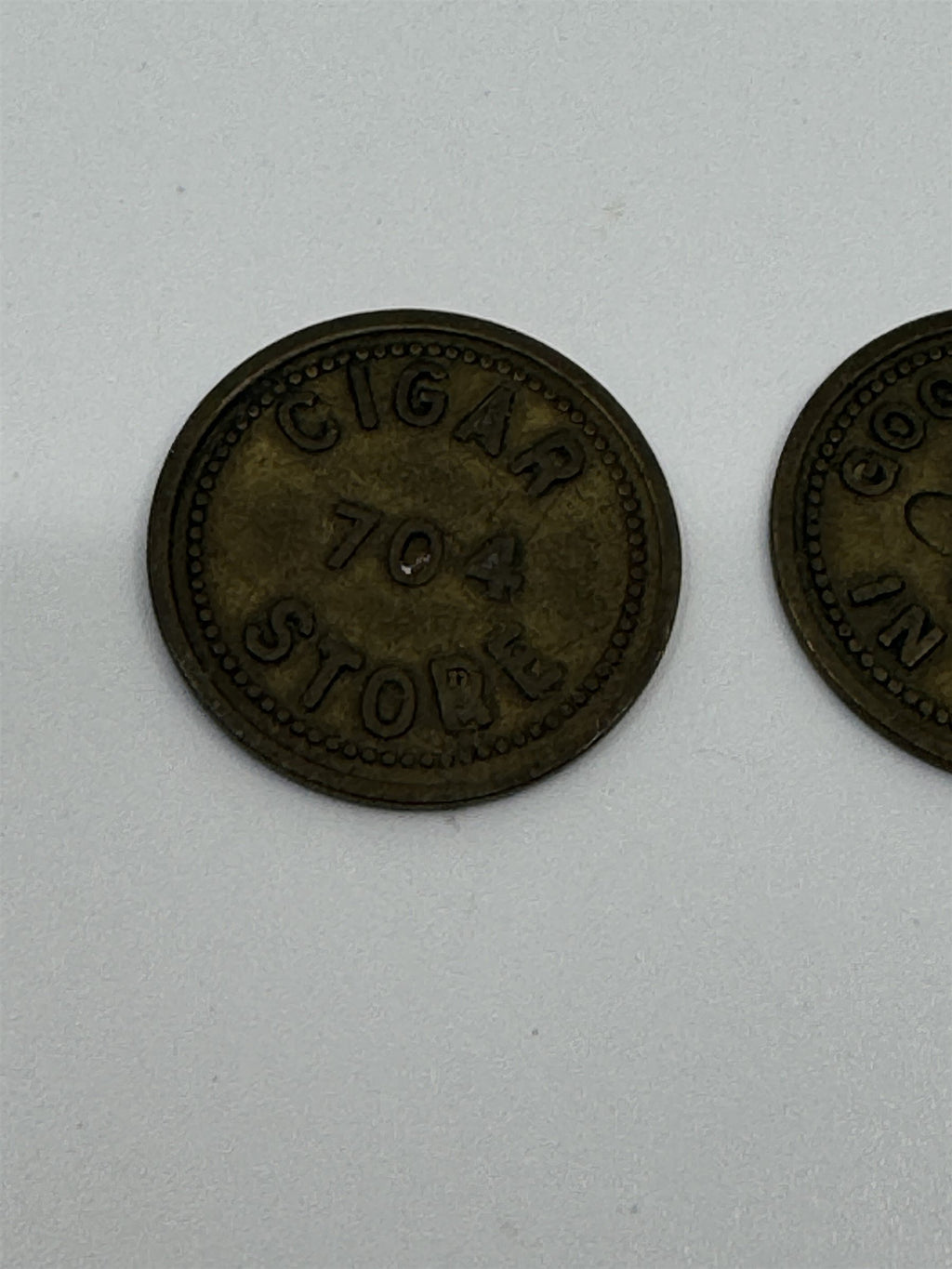 Set of 3 Vintage Good For 5 Cents in Trade Cigar Store 704 Token Coins