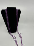 Vintage Costume Jewelry Extra Long Purple Plastic Beads /w Metal Clasp HONG KONG