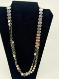 Vintage Jewelry Circular Chrome Mirrored Necklace Extra Long