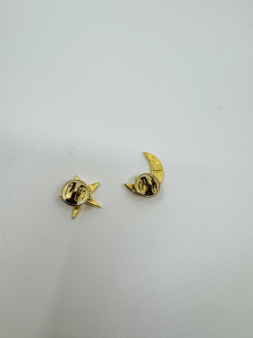 Kirks Folly Gold-Tone Magic Crescent Moon and Shining Star Brooch Pins Crystals