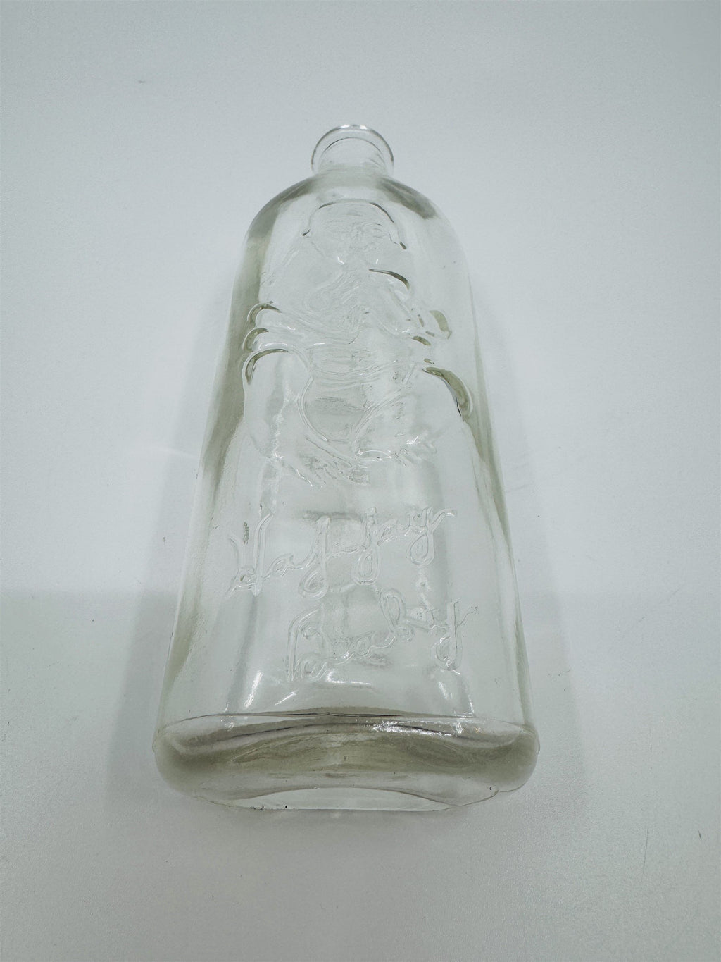 Vintage Glass Happy Baby Bottle for Drinking Formula Milk 8oz Glass Bottle