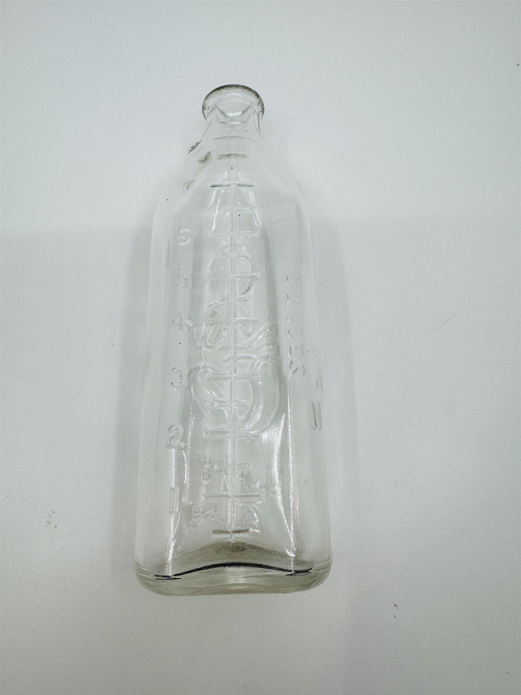 Vintage Glass Happy Baby Bottle for Drinking Formula Milk 8oz Glass Bottle