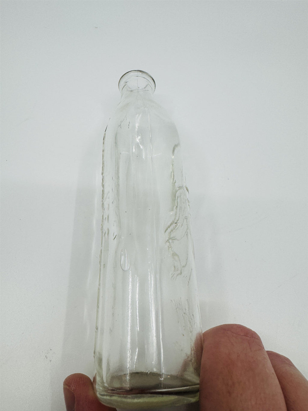 Vintage Glass Happy Baby Bottle for Drinking Formula Milk 8oz Glass Bottle