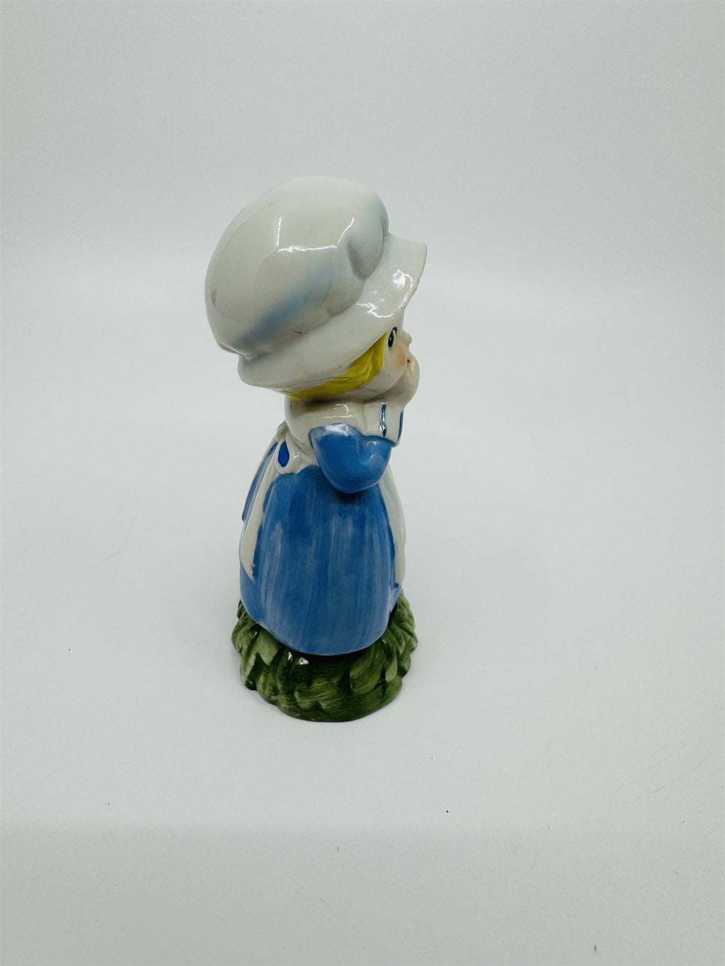 Vintage Treasure Masters Korea Bonnet Girl Covering Smile Snickering Blue Dress