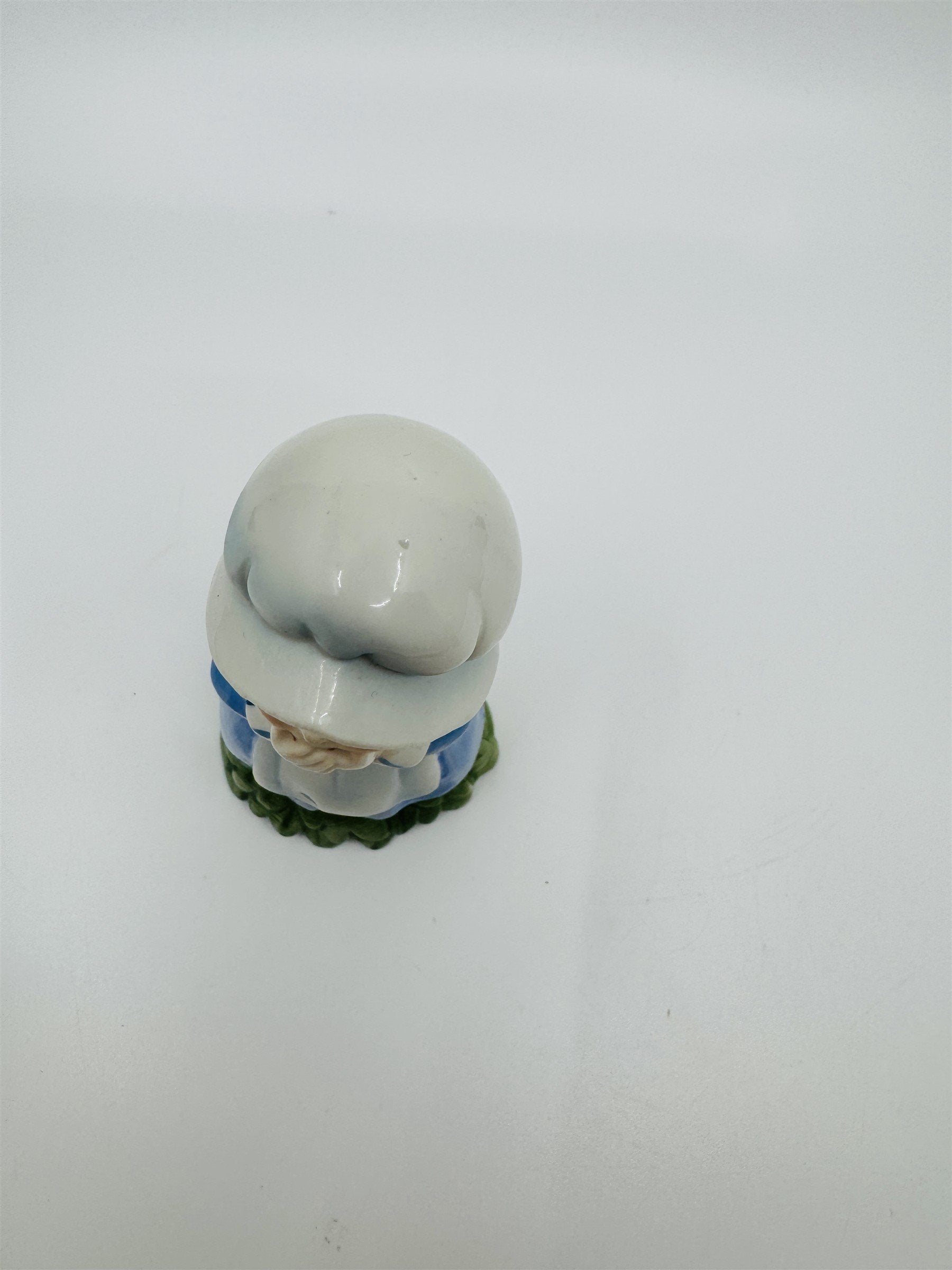 Vintage Treasure Masters Korea Bonnet Girl Covering Smile Snickering Blue Dress