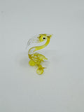 Vintage Miniature Art Glass Yellow and Clear Pelican Bird Art Deco Figurine