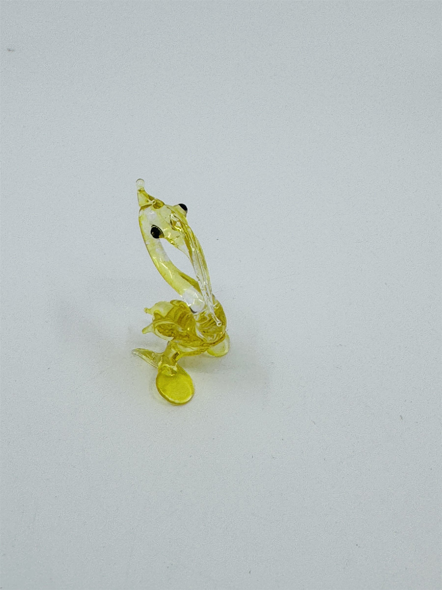 Vintage Miniature Art Glass Yellow and Clear Pelican Bird Art Deco Figurine