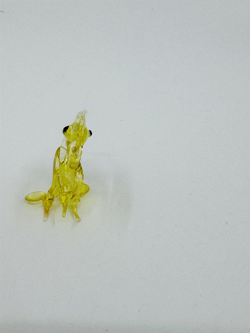 Vintage Miniature Art Glass Yellow and Clear Pelican Bird Art Deco Figurine