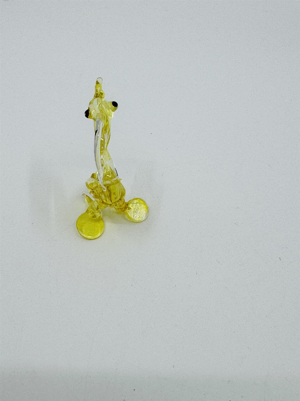 Vintage Miniature Art Glass Yellow and Clear Pelican Bird Art Deco Figurine