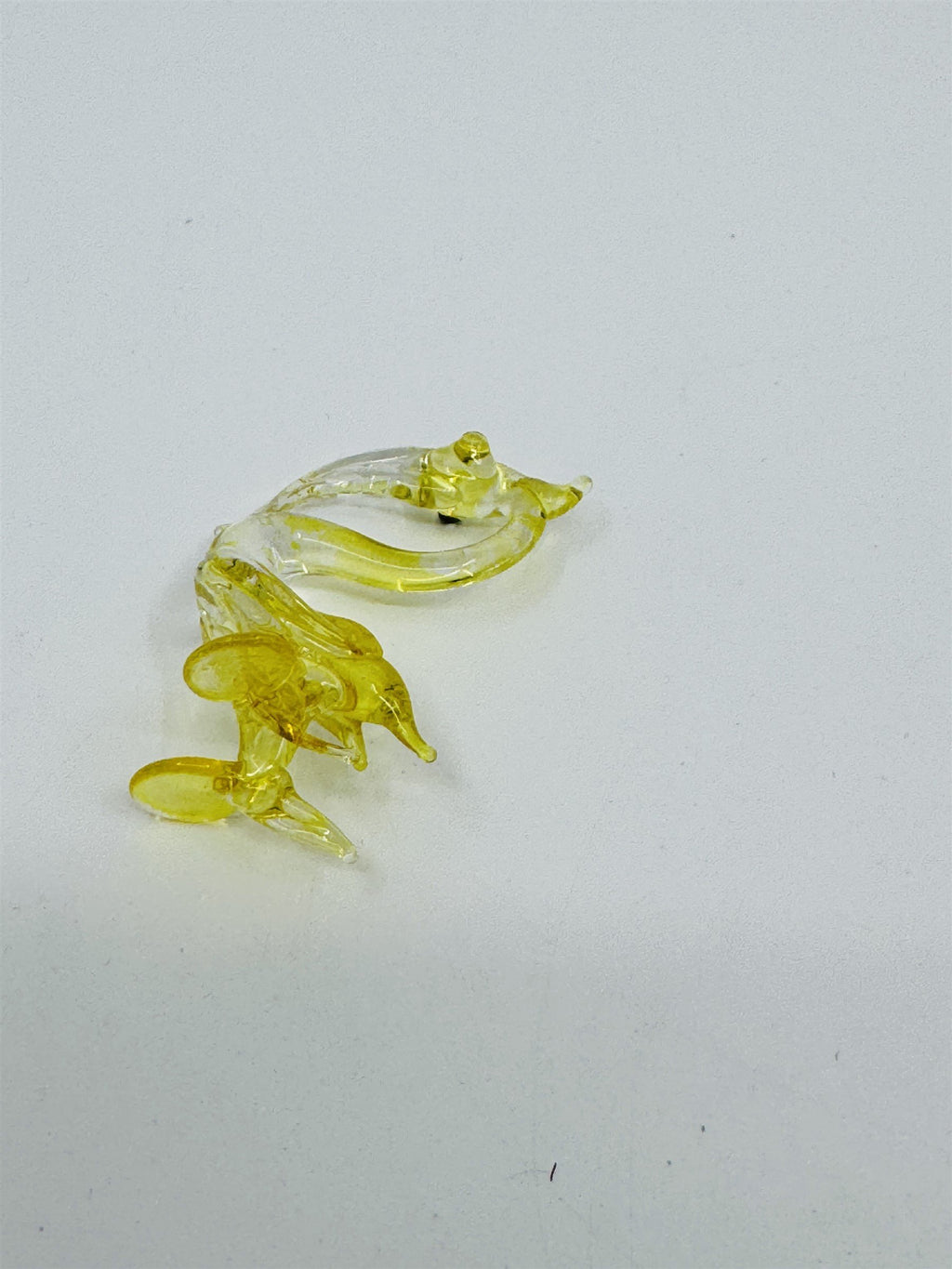 Vintage Miniature Art Glass Yellow and Clear Pelican Bird Art Deco Figurine
