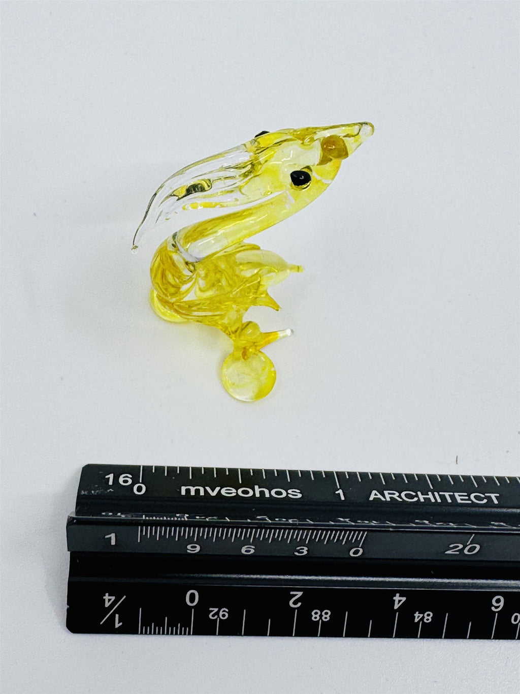 Vintage Miniature Art Glass Yellow and Clear Pelican Bird Art Deco Figurine