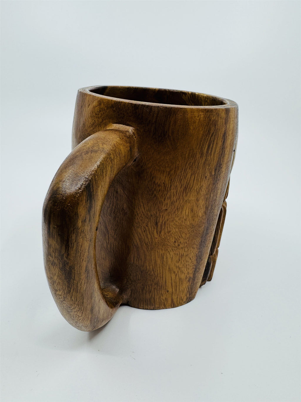 Vintage 1974 Hawaii Hawaiian Tiki Man Hand-Carved Mug Made in Philippines