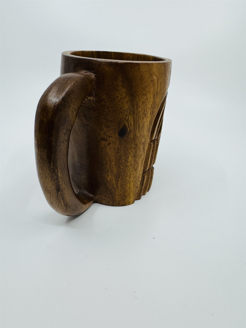 Vintage 1974 Hawaii Hawaiian Tiki Man Hand-Carved Mug Made in Philippines