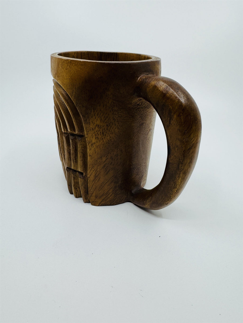 Vintage 1974 Hawaii Hawaiian Tiki Man Hand-Carved Mug Made in Philippines