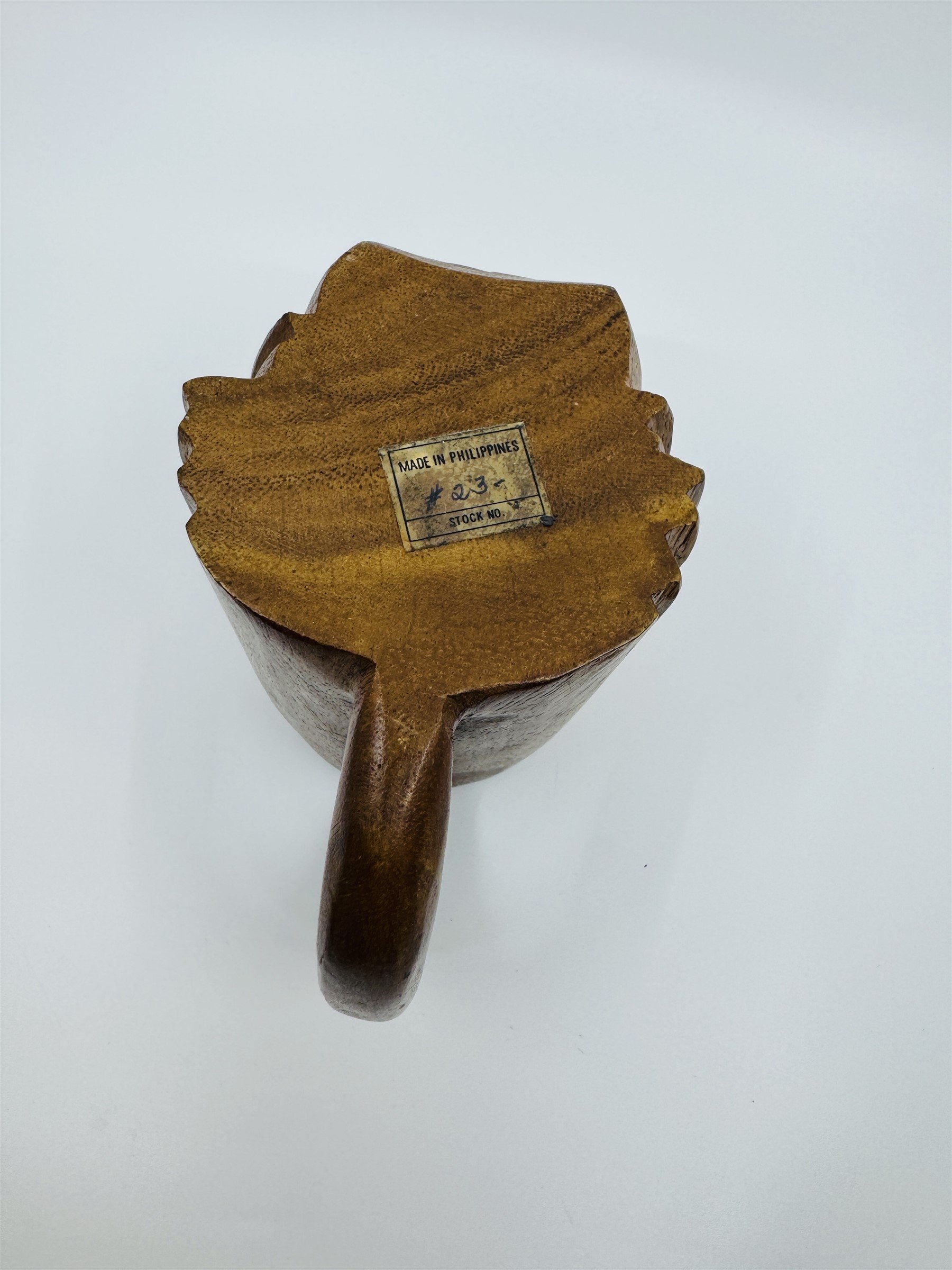 Vintage 1974 Hawaii Hawaiian Tiki Man Hand-Carved Mug Made in Philippines
