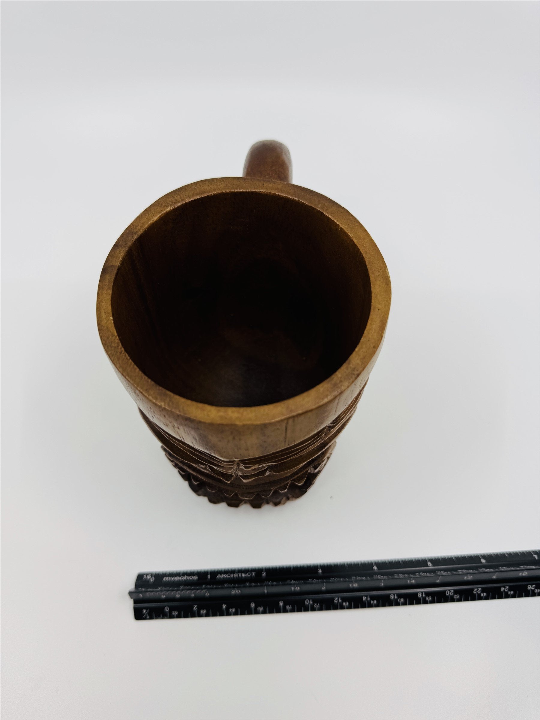 Vintage 1974 Hawaii Hawaiian Tiki Man Hand-Carved Mug Made in Philippines