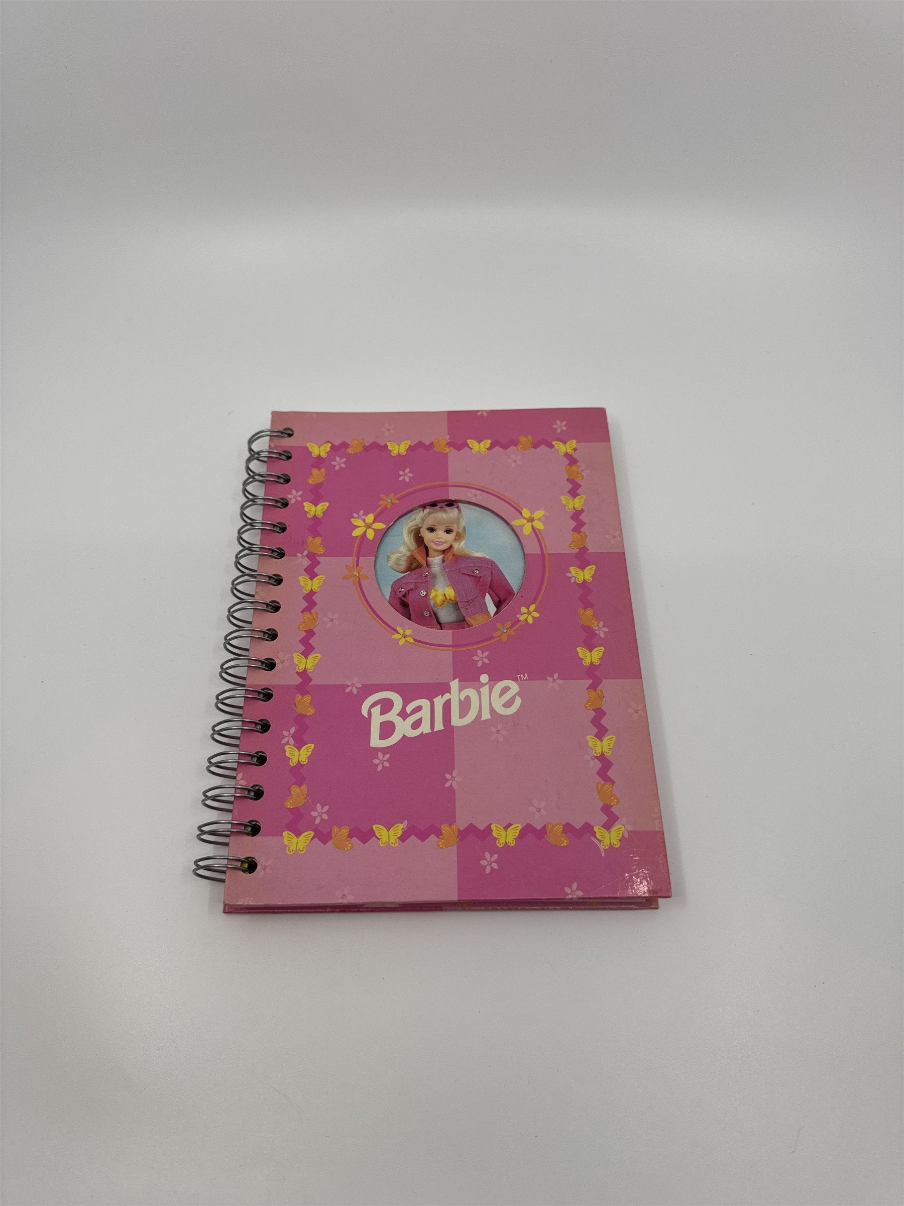 Vintage 1997 Barbie Mattel Pink Spiral-Bound Notebook