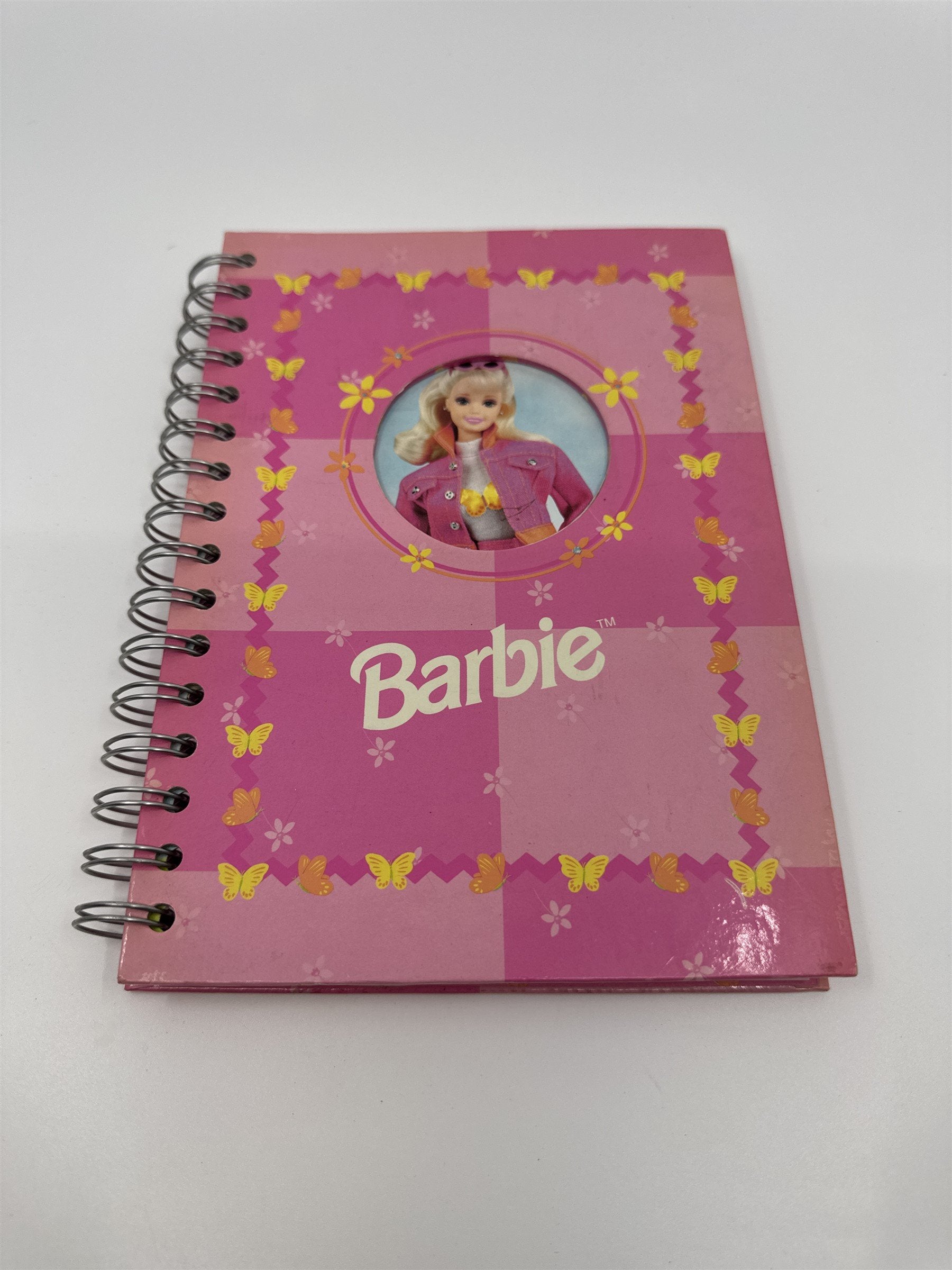 Vintage 1997 Barbie Mattel Pink Spiral-Bound Notebook