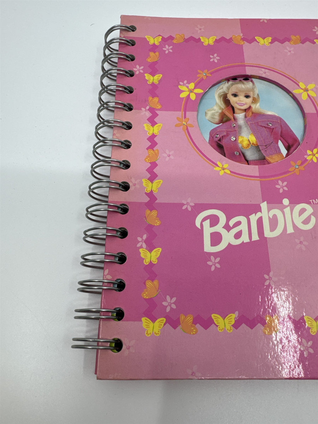 Vintage 1997 Barbie Mattel Pink Spiral-Bound Notebook