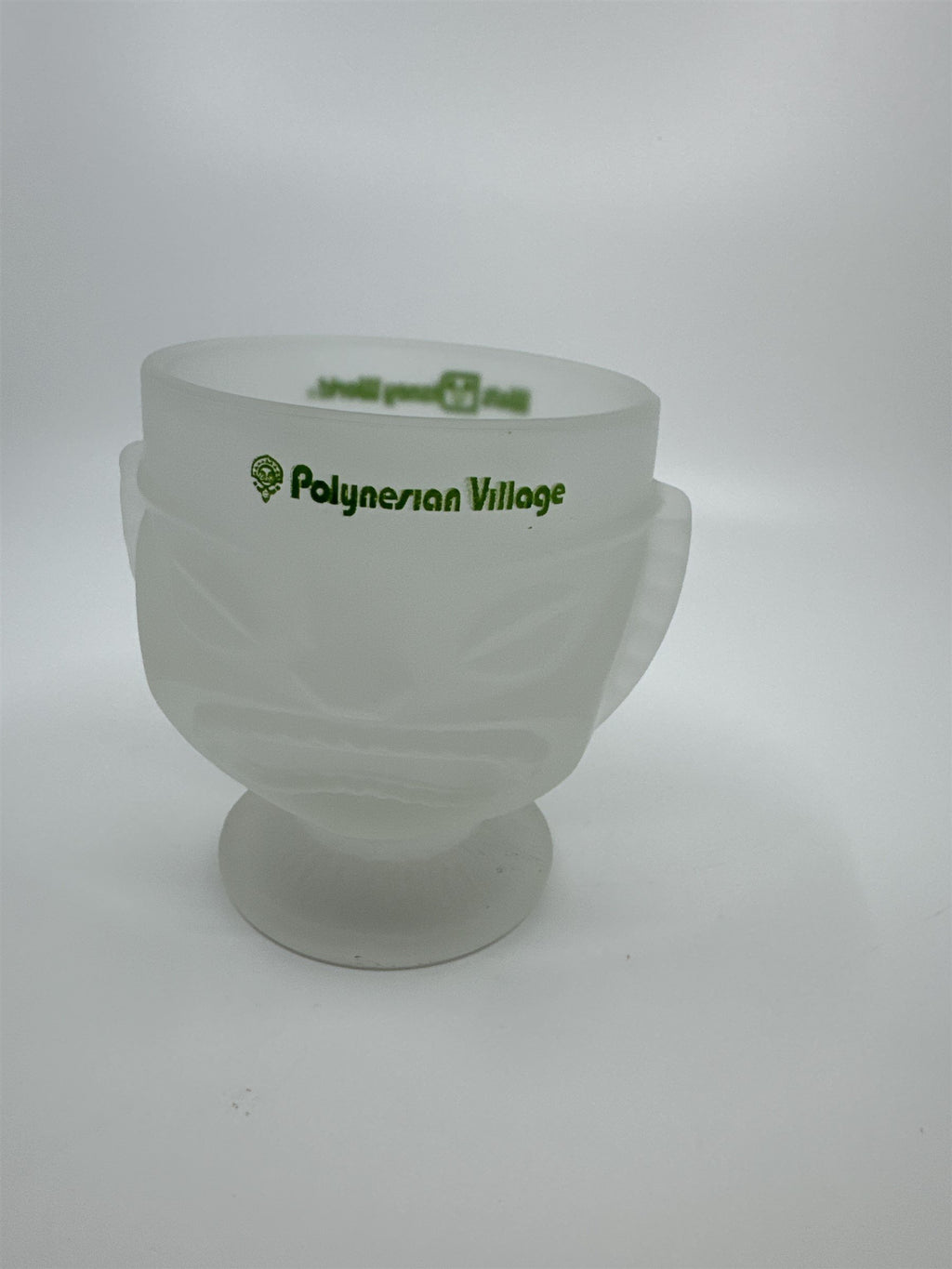 Vintage Walt Disney World Polynesian Village Frosted Glass Tiki Mug Retro Glass