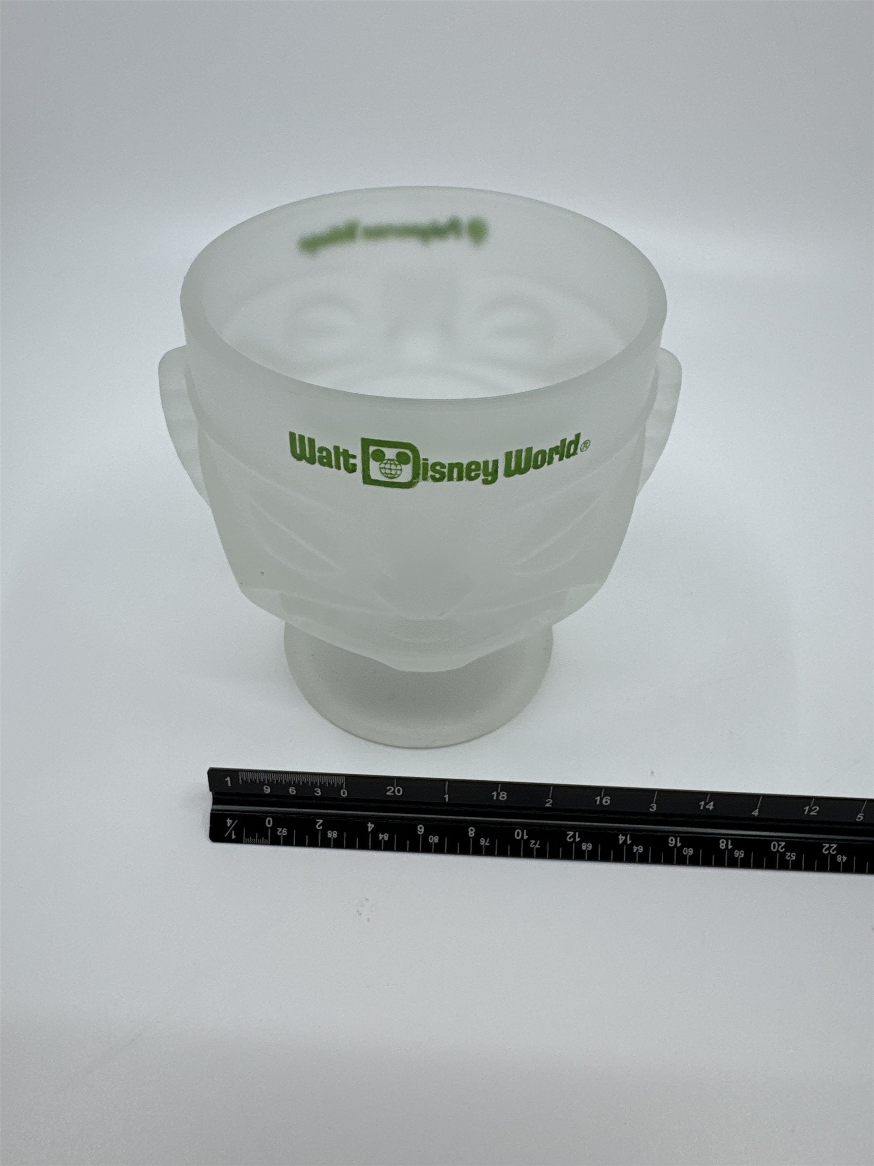 Vintage Walt Disney World Polynesian Village Frosted Glass Tiki Mug Retro Glass