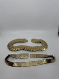 Set of 2 Vintage 90's 1990 Gold Toned Metal Hip Retro Disco Costume Belts