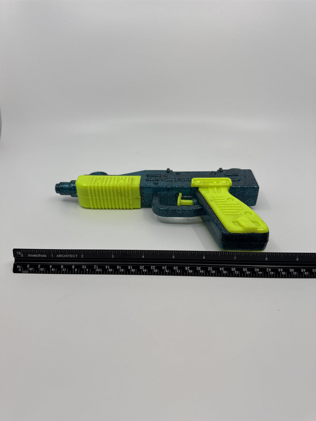 Vintage Transparent Blue Glitter and Lime Green Water Blaster Water Gun 90s