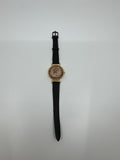 Vintage Jalga Watch Roman Woman Cream /w Red Trim Accent, Black Leather Band