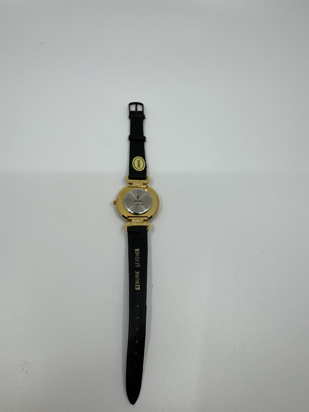 Vintage Jalga Watch Roman Woman Cream /w Red Trim Accent, Black Leather Band